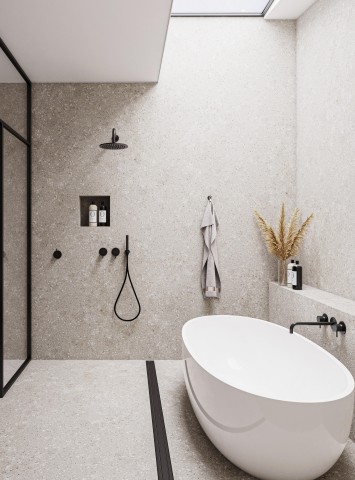 Spray granite application